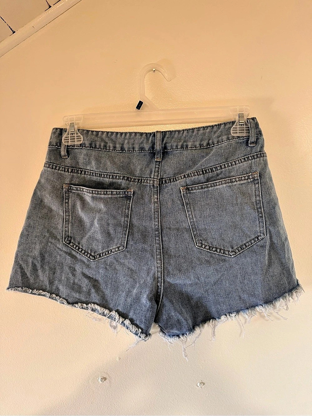 Light Blue Ripped Star Short Jeans - M - Picture 2 of 4